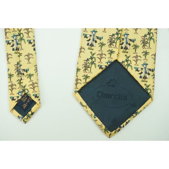 Mens Tie in Dandelion Yellow Color | Cheap-Neckties.com Church’s Pale Dandelion Yellow Corn Scarecrow 100% Silk Tie